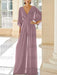 Wisteria chiffon mother of the bride jumpsuit with pockets and kimono sleeves