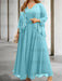 Chiffon A-line dress with a sequin lace trimmed jacket in aqua blue