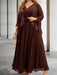 Chiffon A-line dress with a sequin lace trimmed jacket in chocolate brown