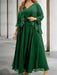 Dark Green sequin lace trim mother of the bride chiffon dress with jacket
