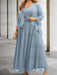 Dusty Blue sequin lace trim mother of the bride chiffon dress with jacket
