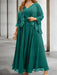 Emerald Green sequin lace trim mother of the bride chiffon dress with jacket