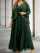 Green Black sequin lace trim mother of the bride chiffon dress with jacket