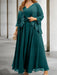 Ink Blue sequin lace trim mother of the bride chiffon dress with jacket