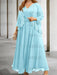 Light Blue sequin lace trim mother of the bride chiffon dress with jacket