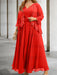 Red sequin lace trim mother of the bride chiffon dress with jacket