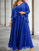 Royal Blue sequin lace trim mother of the bride chiffon dress with jacket