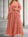 Watermelon sequin lace trim mother of the bride chiffon dress with jacket