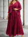 Wine Red sequin lace trim mother of the bride chiffon dress with jacket
