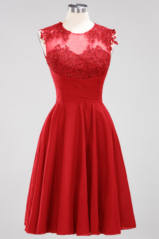 Chiffon Round Neck Sheath Sleeveless Bridesmaid Dresses main image 1