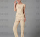 Champagne sleeveless top and wide leg trousers of the mother of the bride pantsuit
