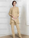 Champagne chiffon three piece mother of the bride pantsuit with long jacket