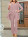 Dusty Pink chiffon three piece mother of the bride pantsuit with open jacket