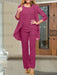 Fuchsia chiffon three piece mother of the bride pantsuit with open jacket