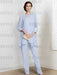 Lavender chiffon three piece mother of the bride pantsuit with long jacket
