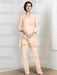 Light Champagne chiffon three piece mother of the bride pantsuit with long jacket