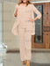 Light Champagne chiffon three piece mother of the bride pantsuit with open jacket