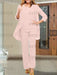 Light Pink chiffon three piece mother of the bride pantsuit with open jacket