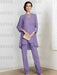 Light Purple chiffon three piece mother of the bride pantsuit with long jacket