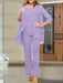 Lilac chiffon three piece mother of the bride pantsuit with open jacket