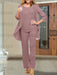 Mauve chiffon three piece mother of the bride pantsuit with open jacket