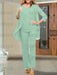 Mint Green chiffon three piece mother of the bride pantsuit with open jacket