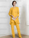 Mustard Yellow chiffon three piece mother of the bride pantsuit with long jacket
