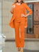 Orange chiffon three piece mother of the bride pantsuit with open jacket