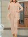 Peach Pink chiffon three piece mother of the bride pantsuit with open jacket