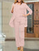 Pearl Pink chiffon three piece mother of the bride pantsuit with open jacket