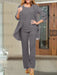 Silver Gray chiffon three piece mother of the bride pantsuit with open jacket