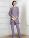 Wisteria chiffon three piece mother of the bride pantsuit with long jacket