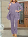 Wisteria chiffon three piece mother of the bride pantsuit with open jacket