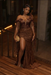 Chocolate Sequins Prom Dress Asymmetric Mermaid Evening Gown with Tassels