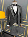 Robin Deep Gray Peaked Lapel Three Pieces Classic Business Suits