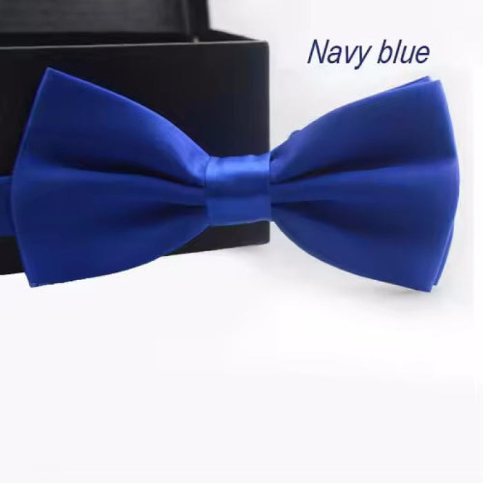 Classic Men Bowtie Boys Grils Children Bow Tie Solid Color Wedding Ties Accessories Navy Blue
