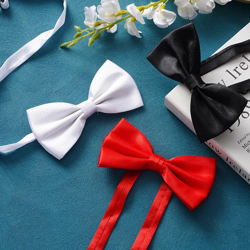 Classic Men Bowtie Boys Grils Children Bow Tie Solid Color Wedding Ties Accessories