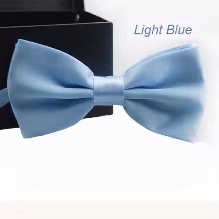 Classic Men Bowtie Boys Grils Children Bow Tie Solid Color Wedding Ties Accessories Sky Blue