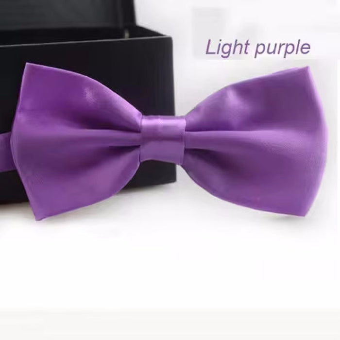 Classic Men Bowtie Boys Grils Children Bow Tie Solid Color Wedding Ties Accessories Lilac