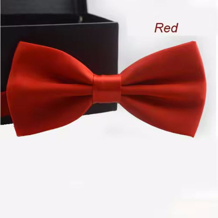 Classic Men Bowtie Boys Grils Children Bow Tie Solid Color Wedding Ties Accessories Red