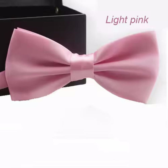 Classic Men Bowtie Boys Grils Children Bow Tie Solid Color Wedding Ties Accessories Pink