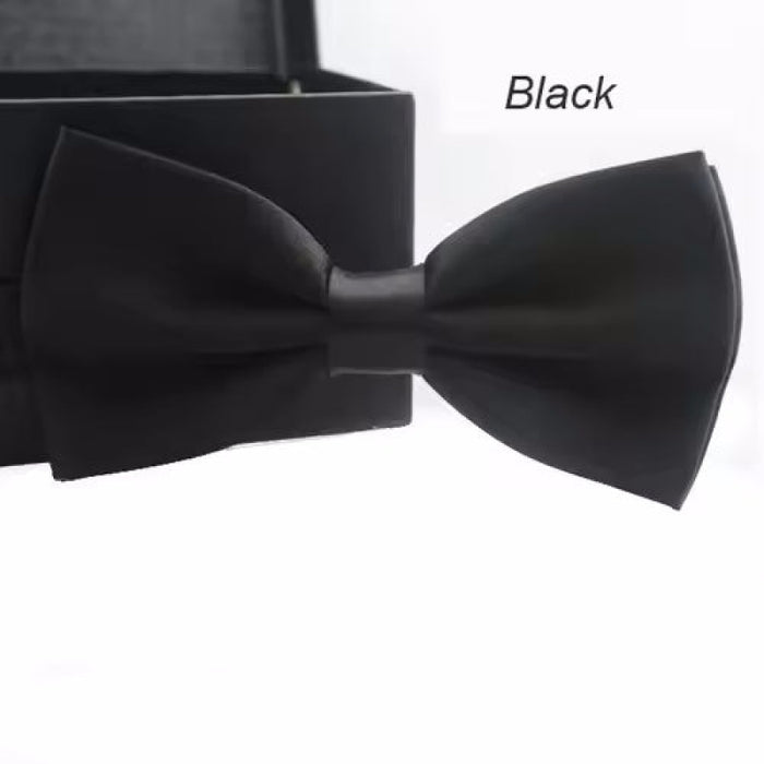 Classic Men Bowtie Boys Grils Children Bow Tie Solid Color Wedding Ties Accessories Black