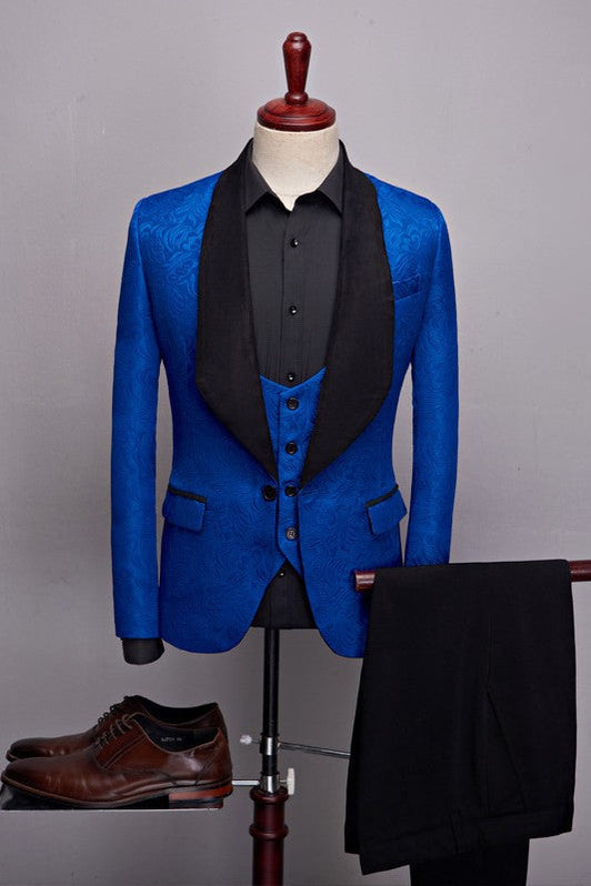 Royal Blue 2 Piece Notched Lapel Wedding Suit main image 1