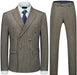 Mark Modern Coffee Double Breasted Peaked Lapel Striped Men Suits For Business