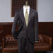Brayden Gentle Coffee Striped Notched Lapel Three Pieces Business Suits