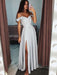 Custom Made Off Shoulder Pink/Gray Prom Dresses, Pink/Gray Formal Dresses with Leg Slit, Graduation Dresses