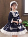 Flower Girl Dresses Navy Blue Designed Neckline Tulle Long Sleeves Knee-Length A-Line Bows Kids Party Dresses