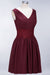 Bridelily Pretty V-Neck Short Sleeveless Lace Bridesmaid Dresses Online
