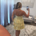 daffodil Plus Size Halter Corset Tiered Homecoming Dress Short with Pearl