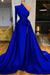 Dark Blue Long Sleeves Mermaid Prom Dress Split - Prom Dresses